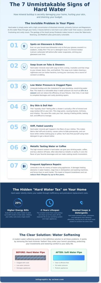 Signs of Hard Water in Tabernacle, Shamong, and Medford Lakes, NJ: The Homeowner’s Guide