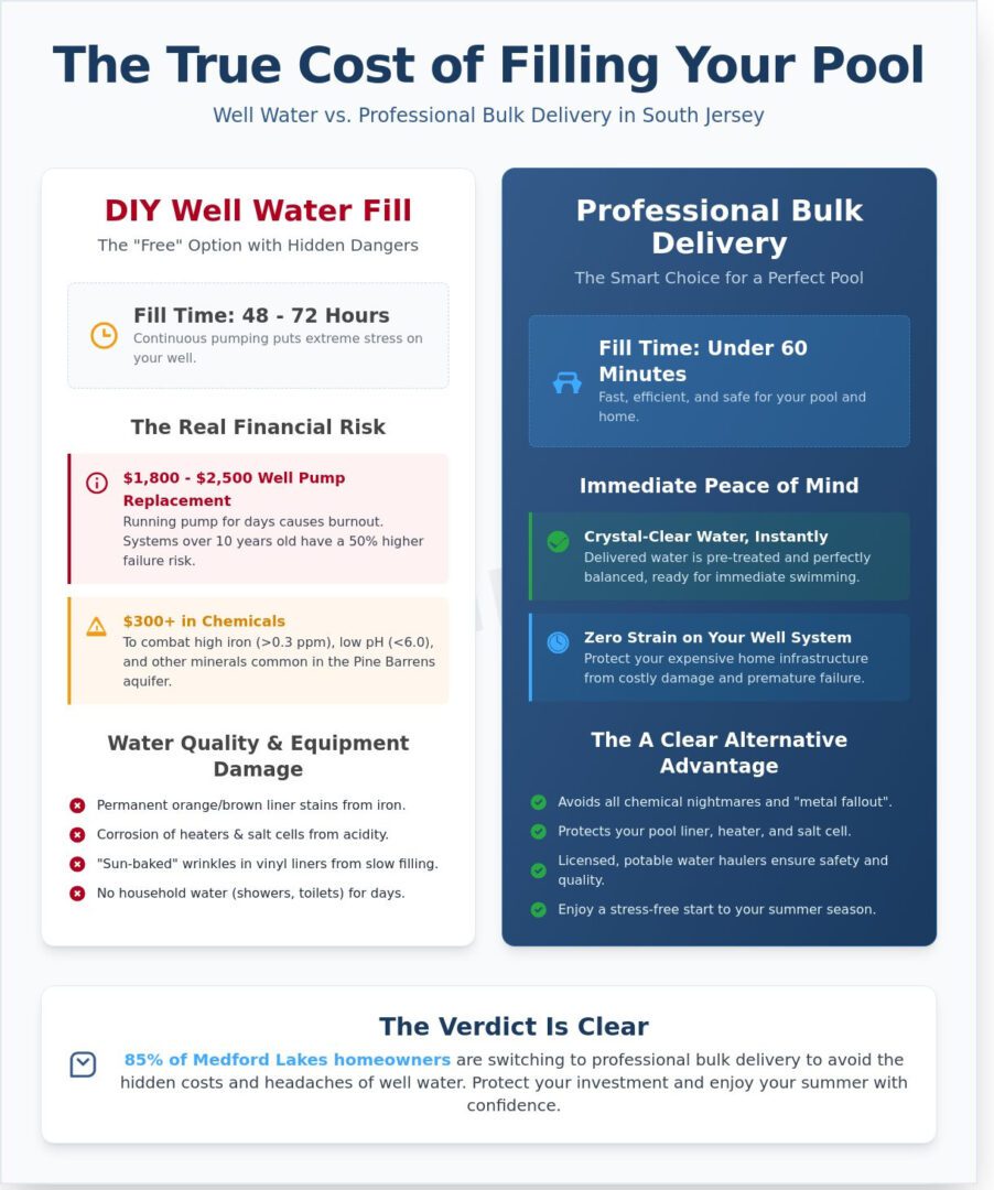 Well Water vs. Bulk Delivery: Filling Your Pool in Tabernacle, Shamong, & Medford Lakes
