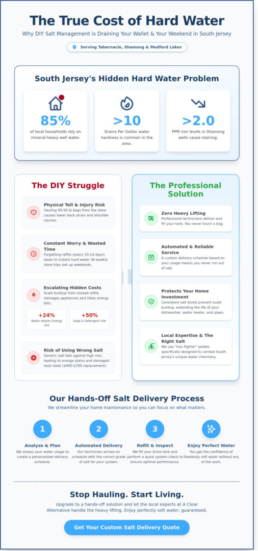 Water Softener Salt Delivery Service in Tabernacle, Shamong & Medford Lakes