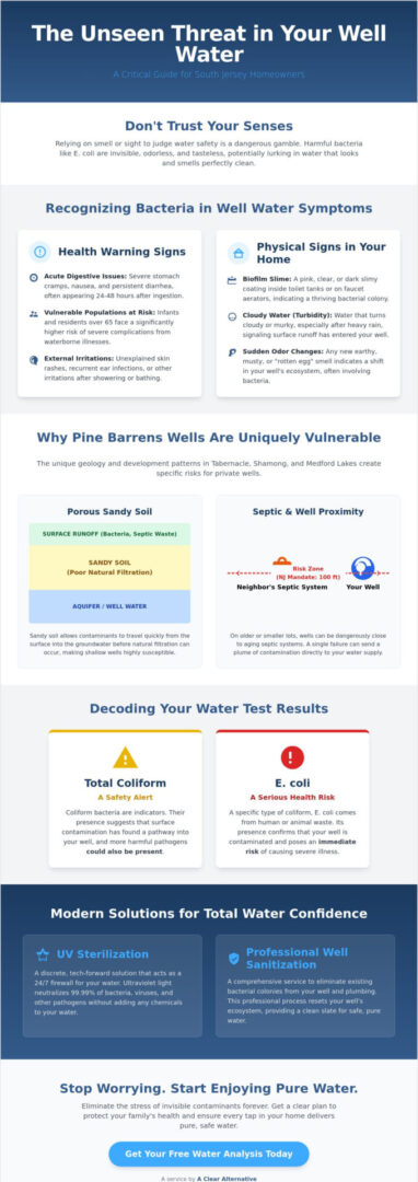 Bacteria in Well Water Symptoms: A Guide for Tabernacle, Shamong, & Medford Lakes