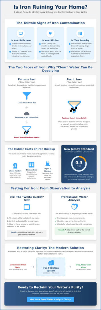 Signs of Iron in Water: How to Identify and Fix Stained Well Water in 2026