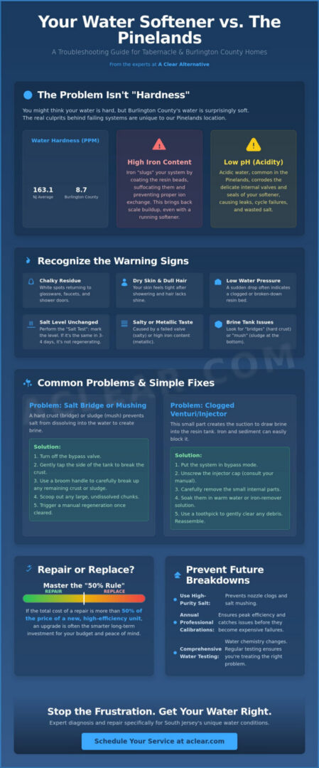 Water Softener Repair in Tabernacle, NJ: The 2026 Homeowner’s Guide to Troubleshooting