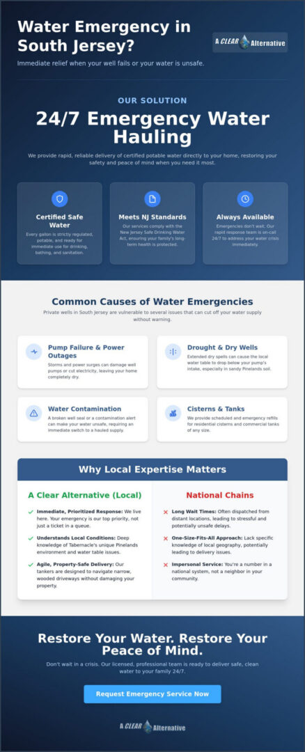 24/7 Emergency Water Hauling in Tabernacle: Fast Potable Water Delivery