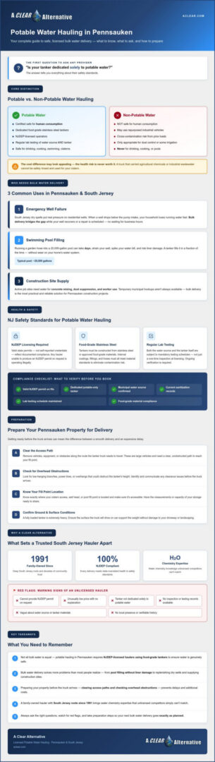 Potable Water Hauling in Pennsauken, NJ: The 2026 Bulk Water Guide