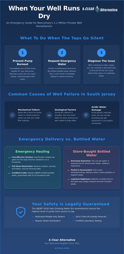 Emergency Well Water Delivery in Tabernacle, Shamong & Medford Lakes: 2026 Crisis Guide