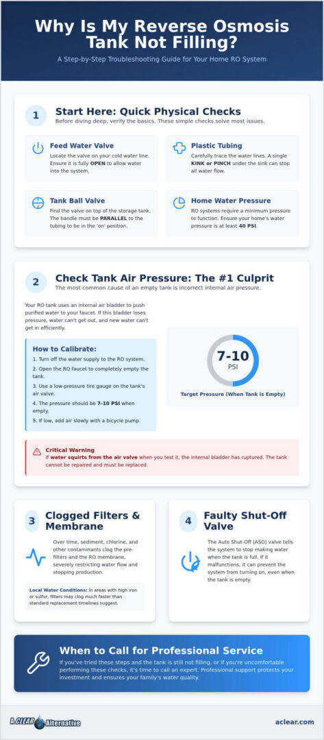 Reverse Osmosis Tank Not Filling? 5 Common Causes & Fixes for 2026